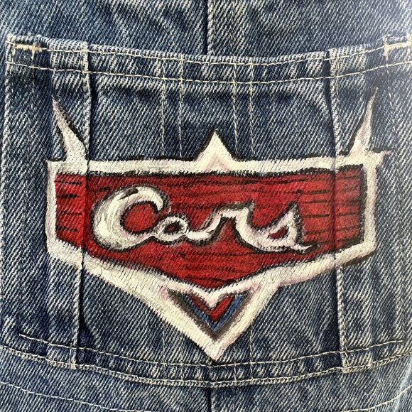 Custom Hand painted Cars Overalls on Vintage OskKosh B'Gosh Size 6X - Picture 3 of 10